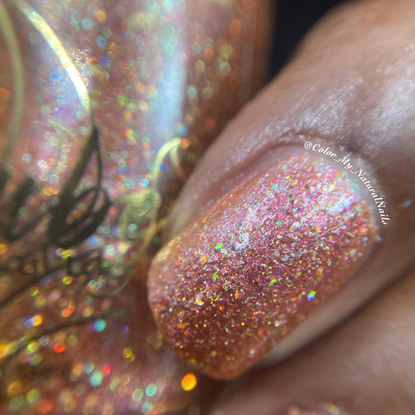 holographic glitter enhances Booger Flapping in the Wind nail color