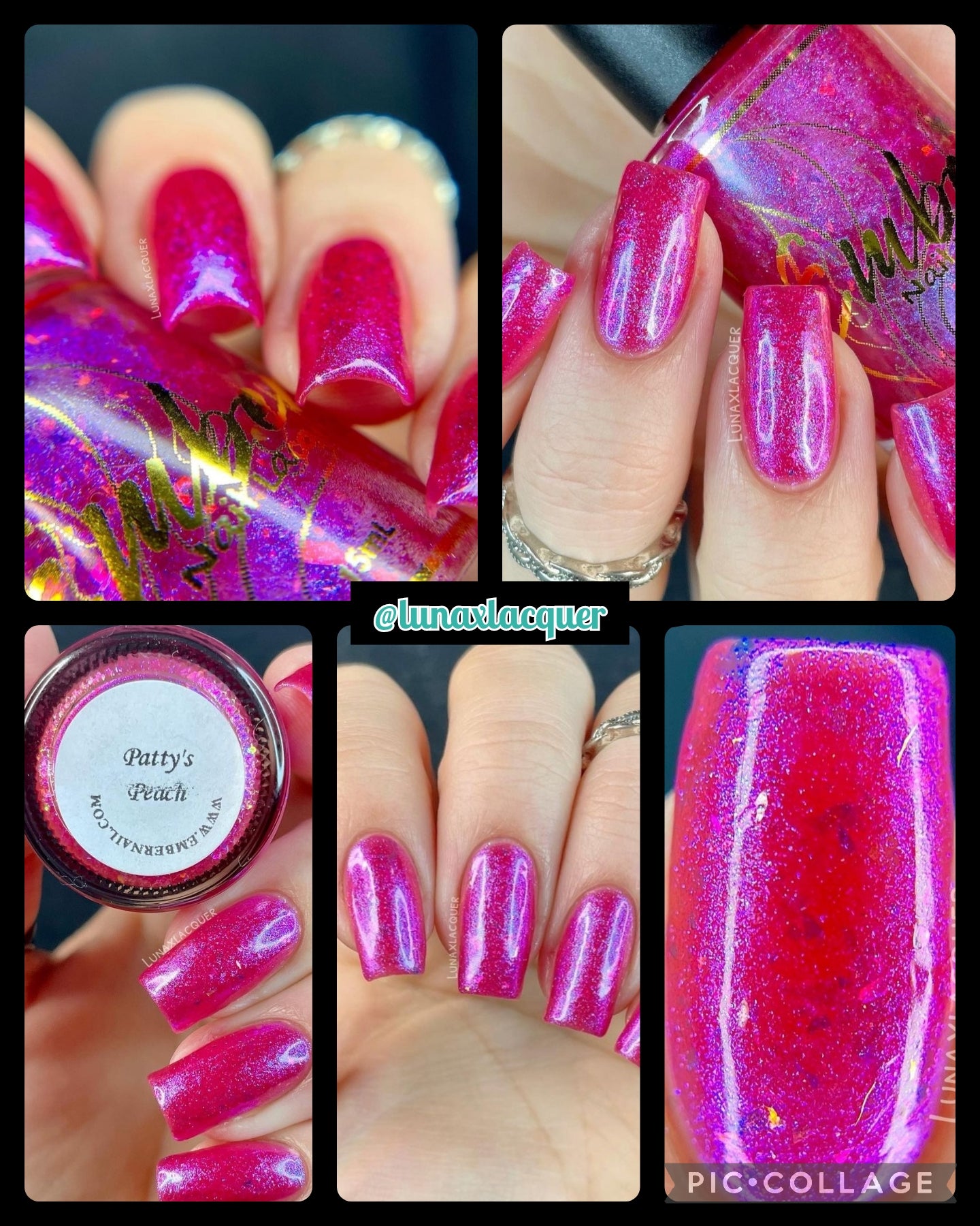 all nails from same base of Patty's Peach but with different effects